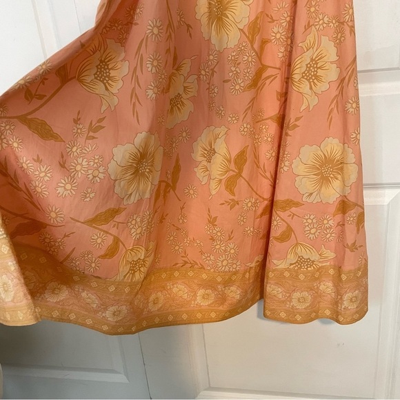 SPELL & the gypsy Collective Sloan Soiree Dress Peach puff floral off shoulder M - Picture 4 of 12